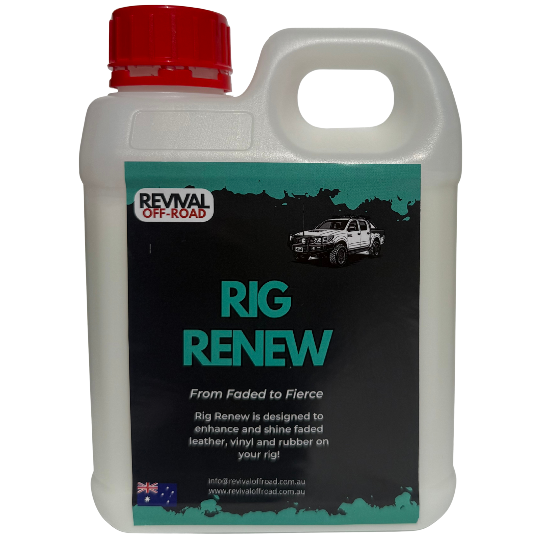 Rig Renew vinyl, rubber, leather and plastic protectant for cars. Keep your interior looking shiny. 